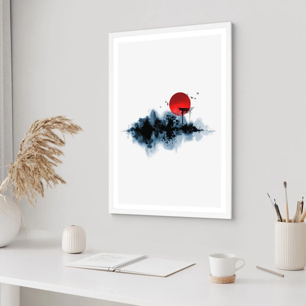 Poster in een witte lijst - Japanse weergave - 30x40 cm