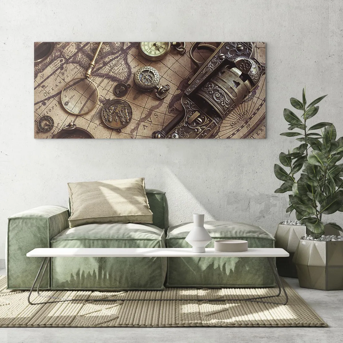 Schilderen op glas - Avontuur roept - 140x50 cm