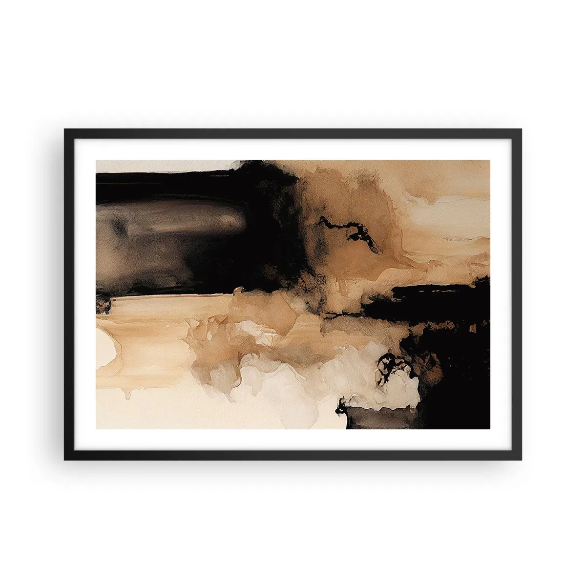 Poster in een zwarte lijst - Intrigerende abstractie - 70x50 cm