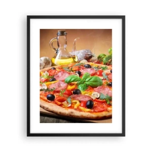 Poster in een zwarte lijst - Met echte Italiaanse smaak - 40x50 cm
