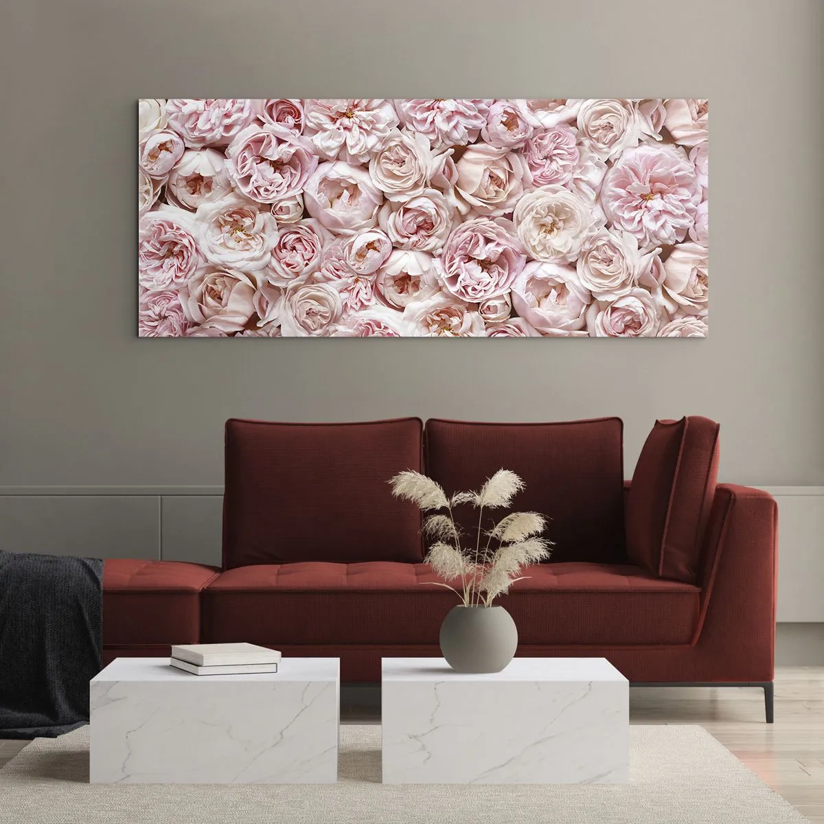 Schilderen op glas - Een bed van rozen - 100x40 cm