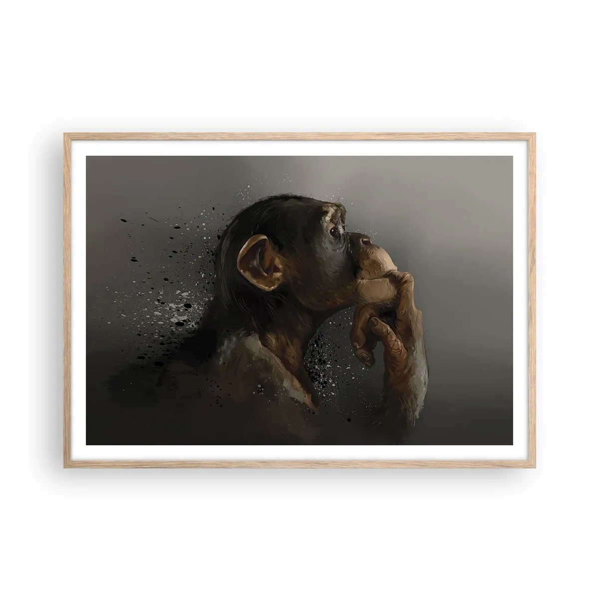 Een poster in een licht eiken lijst - Zeker een denker - 100x70 cm