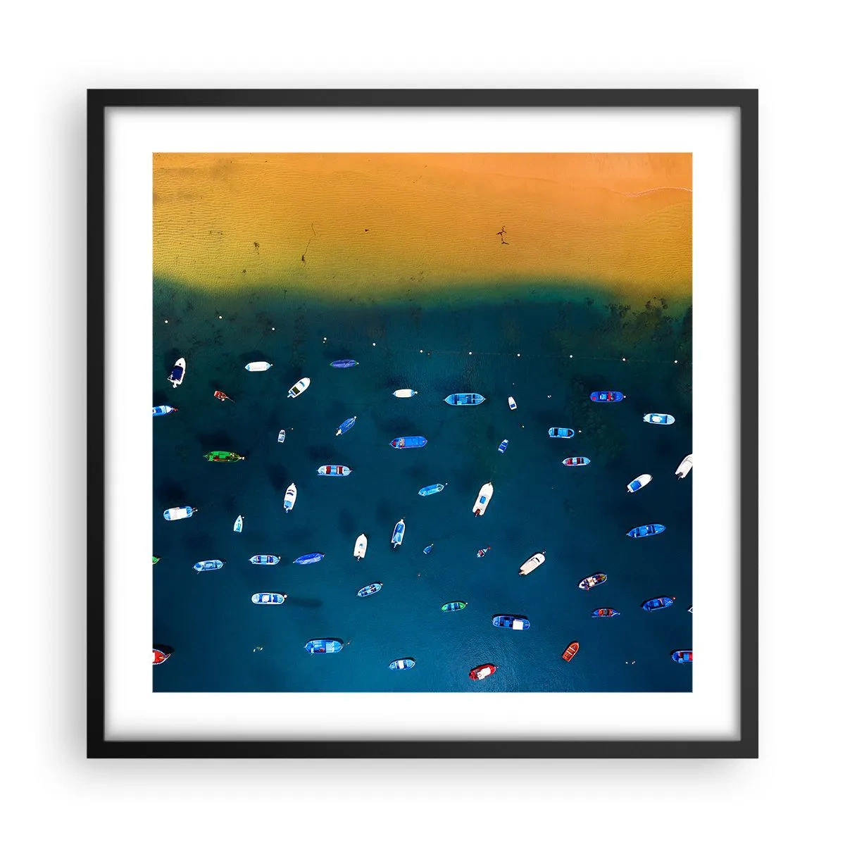 Poster in een zwarte lijst - Vakantie spel - 50x50 cm