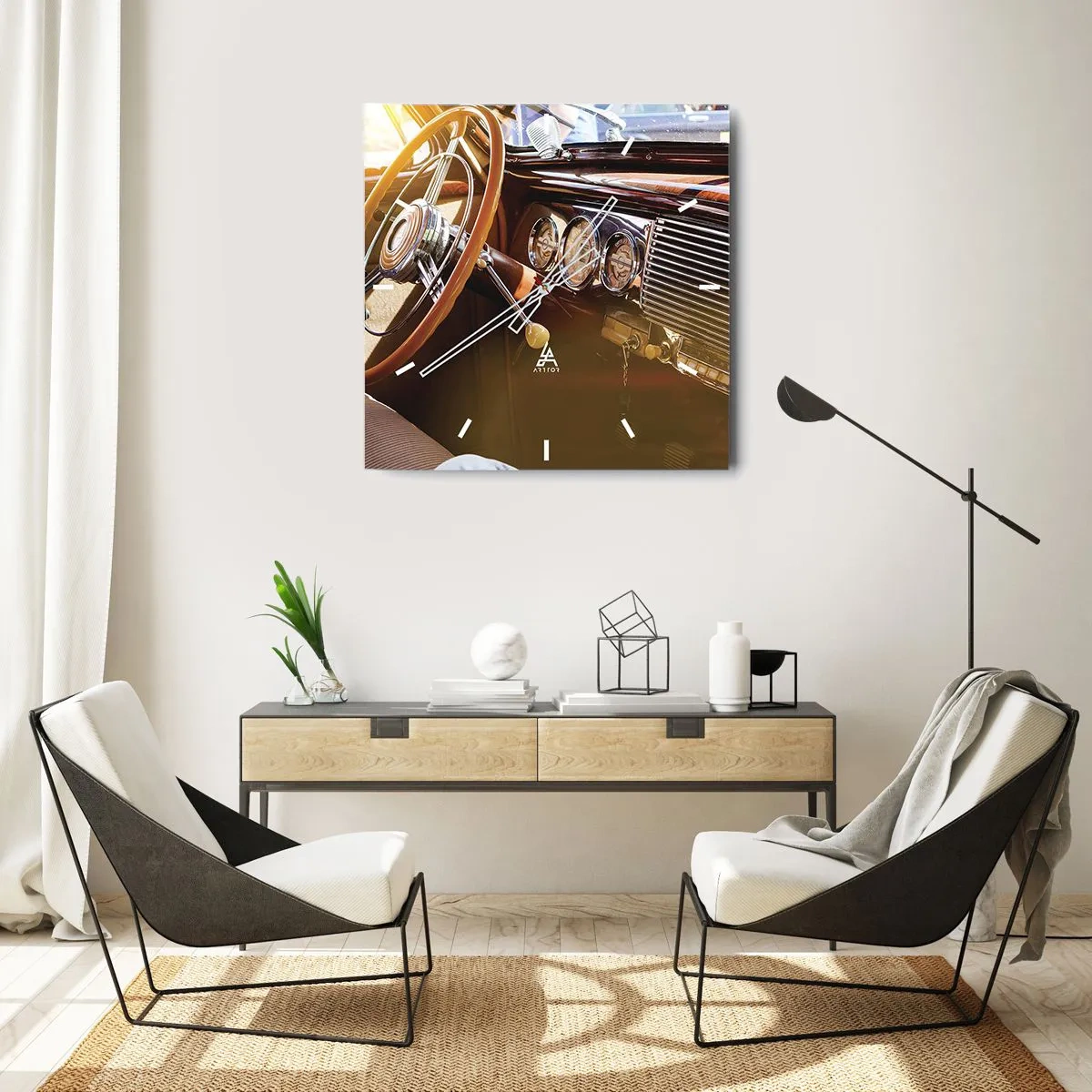 Wandklok - Klok - Een adem van luxe uit het verleden - 40x40 cm