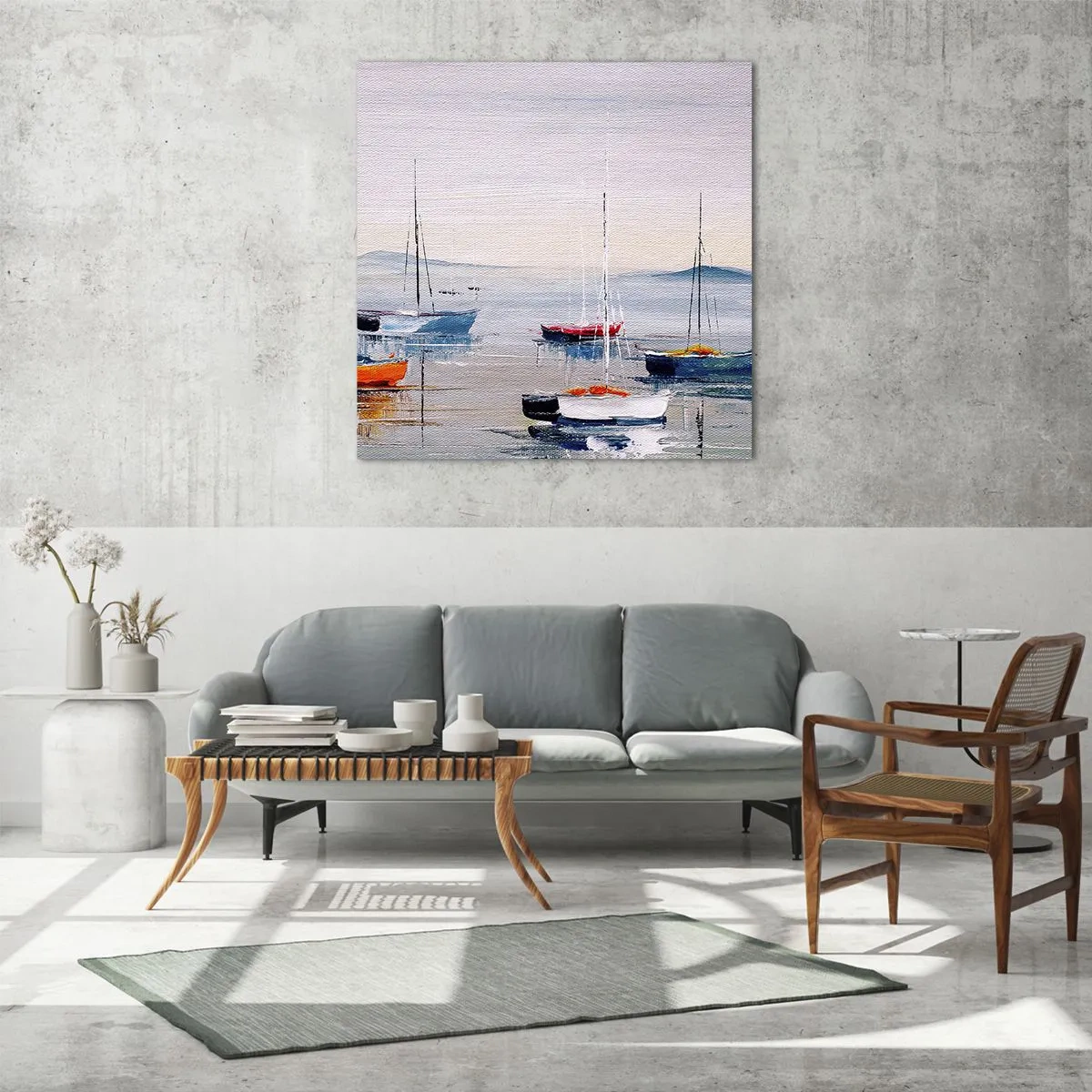 Schilderen op glas - Een welverdiende rust - 60x60 cm