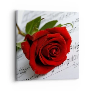 Schilderen op canvas - Muziek van gevoelens in scharlaken - 30x30 cm
