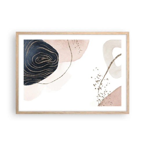 Een poster in een licht eiken lijst - Alles vloeit - 70x50 cm