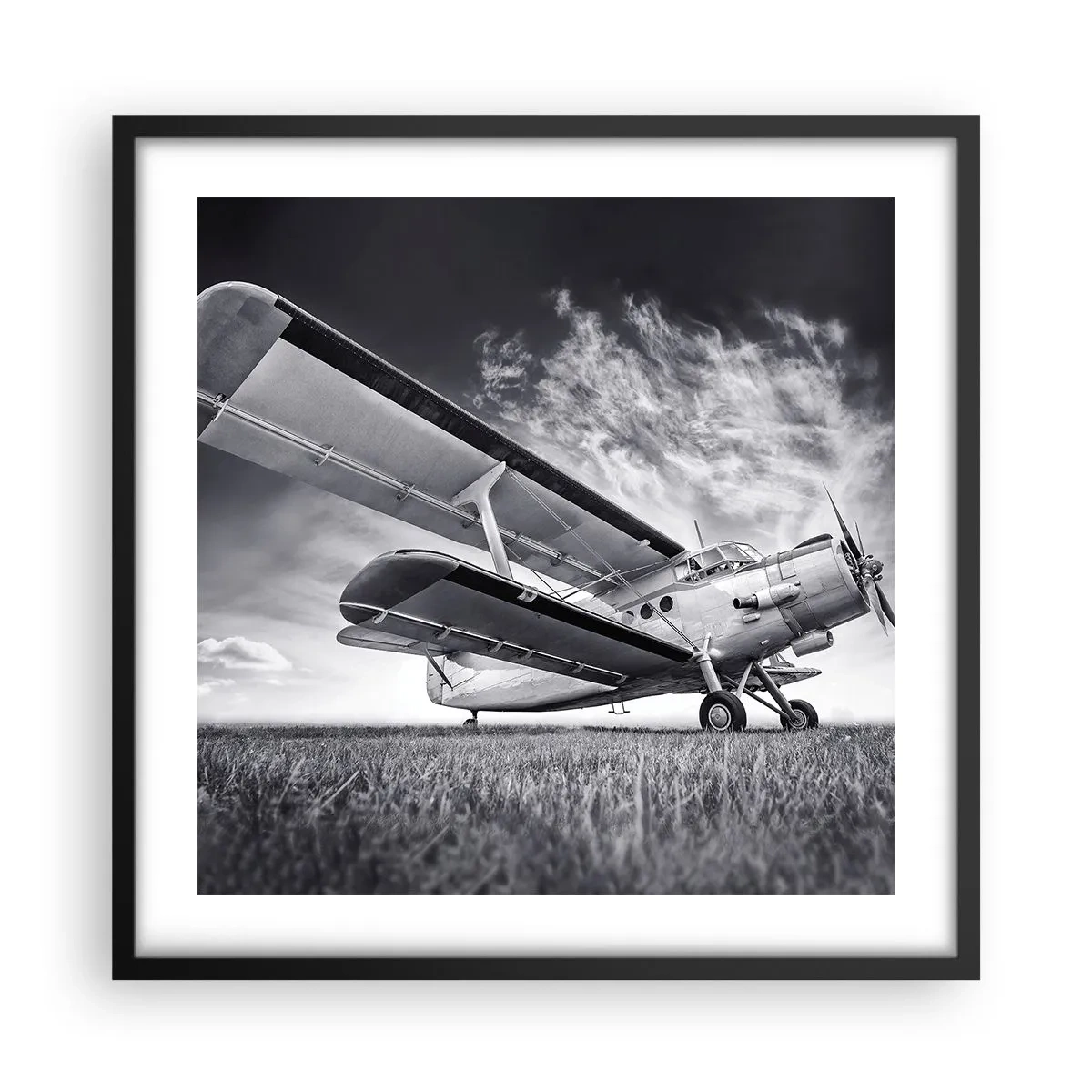 Poster in een zwarte lijst - De gevleugelde zwerver - 50x50 cm