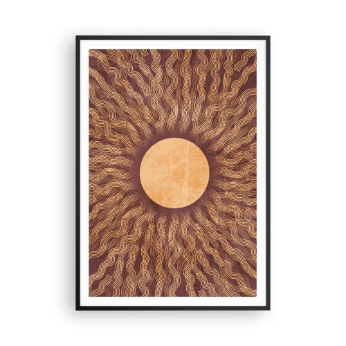 Poster in een zwarte lijst - Zon icoon - 70x100 cm
