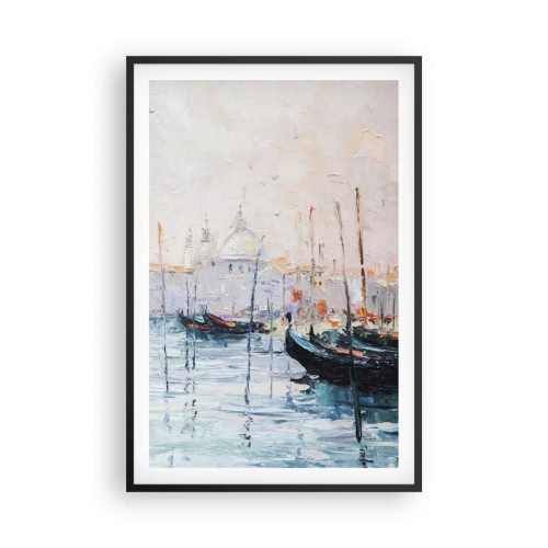 Poster in een zwarte lijst - Achter het water, achter de mist - 61x91 cm