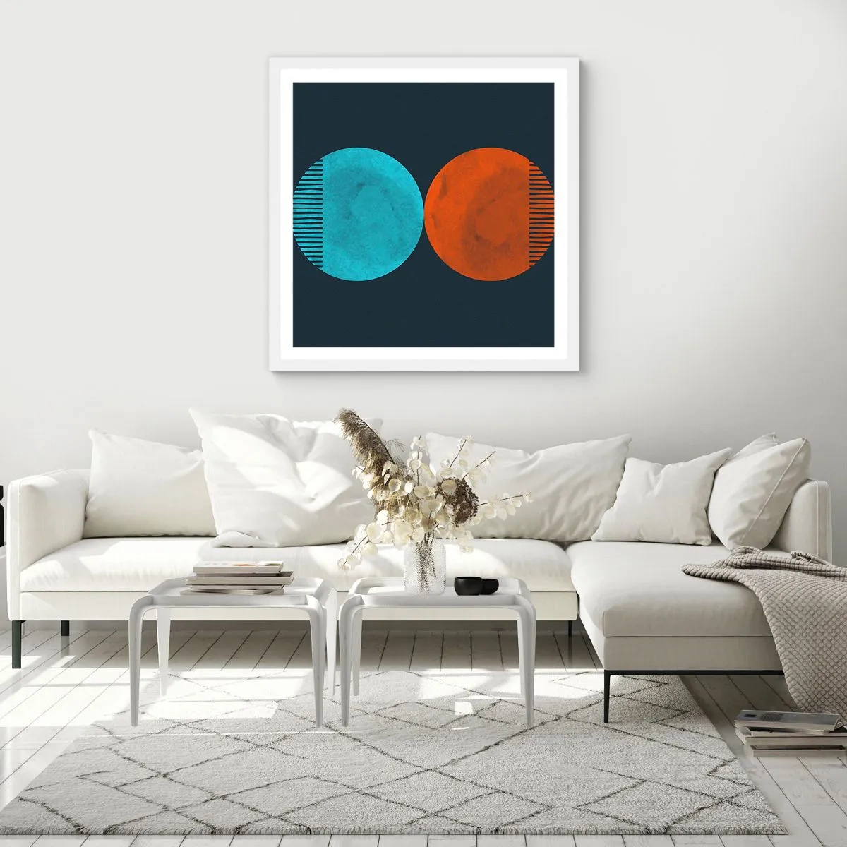 Poster in een witte lijst - Alleen geometrie? - 30x30 cm