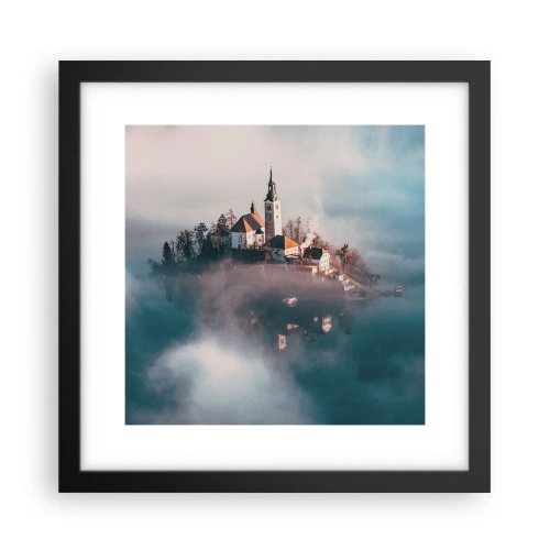 Poster in een zwarte lijst - droom eiland - 30x30 cm