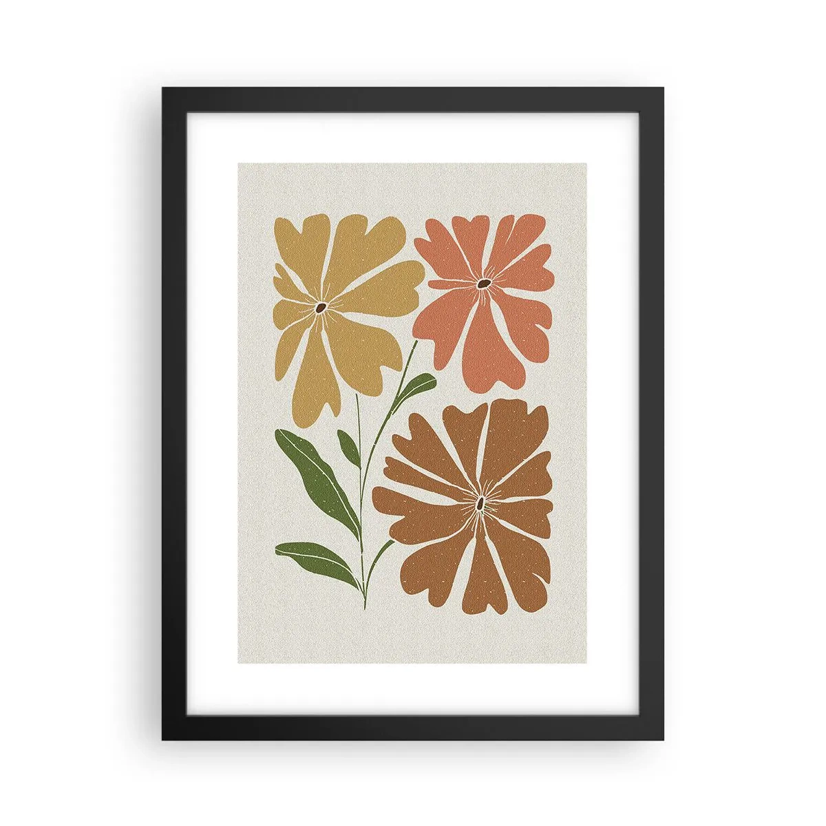 Poster in een zwarte lijst - Natuur en geometrie - 30x40 cm