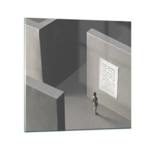 Schilderen op glas - Maar waar ben ik? - 70x70 cm