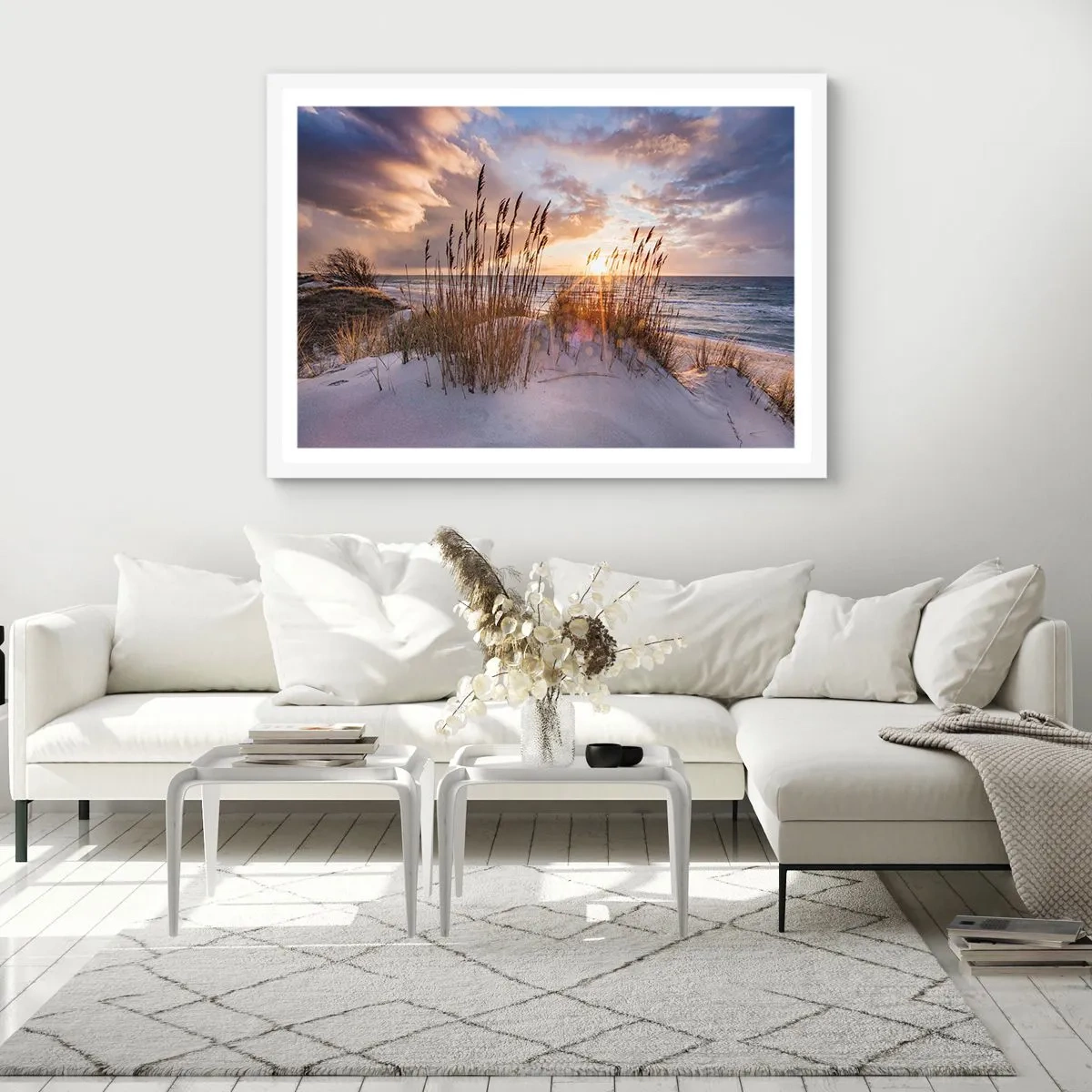 Poster in een witte lijst - Afscheid van de zon en de wind - 91x61 cm