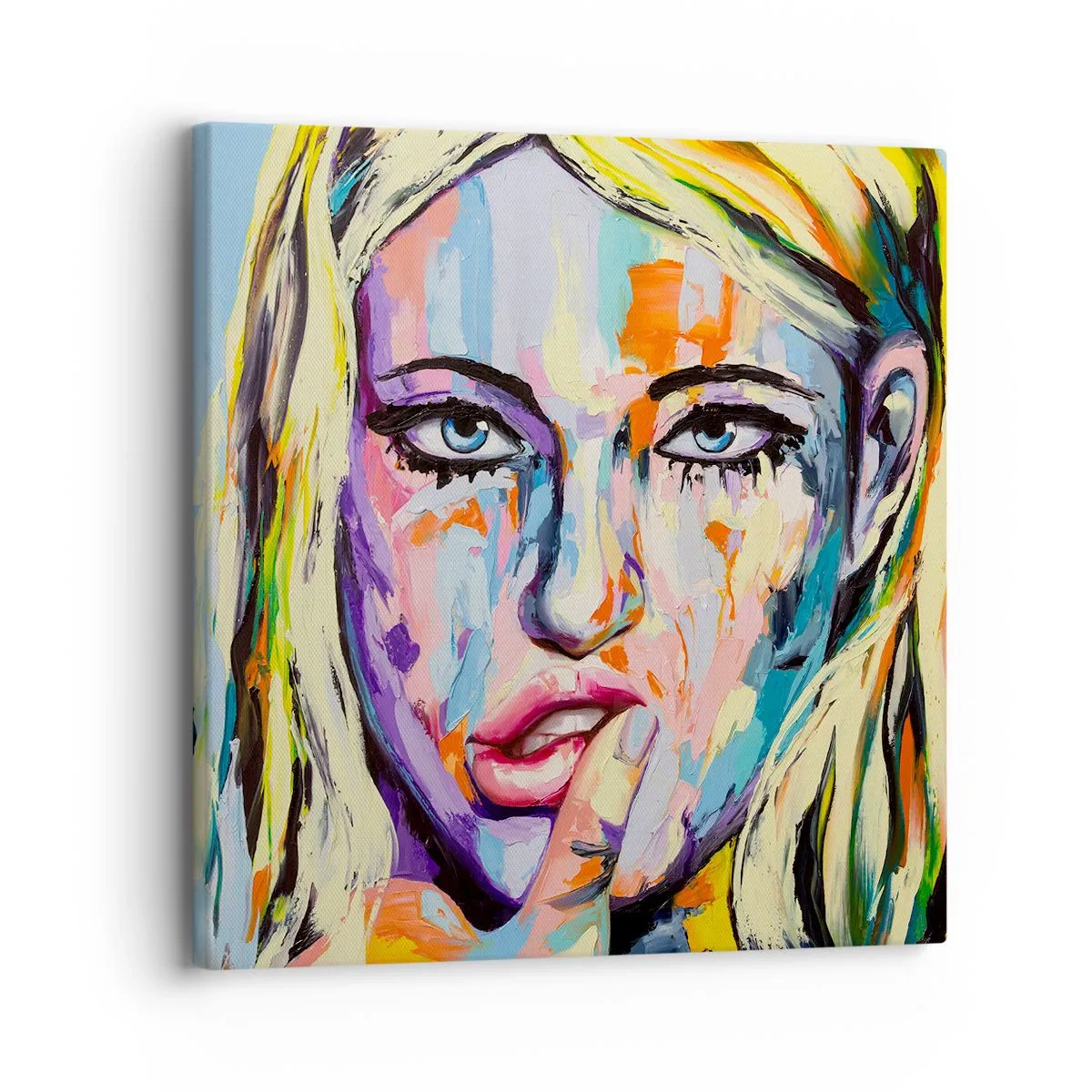 Schilderen op canvas - Kijk haar recht in de ogen - 30x30 cm