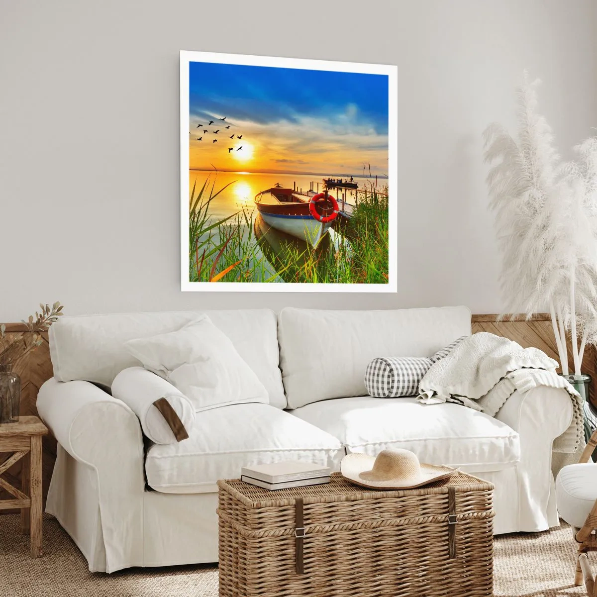 Poster - De aalscholvers vliegen al weg - 40x40 cm