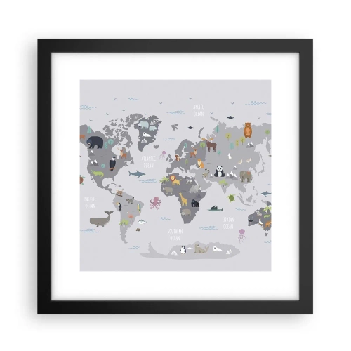 Poster in een zwarte lijst - Vertel me waar je vandaan komt ... - 30x30 cm