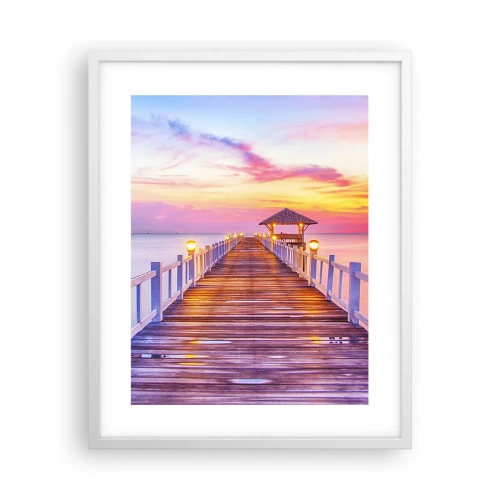 Poster in een witte lijst - De lila-gouden stilte van de avond - 40x50 cm