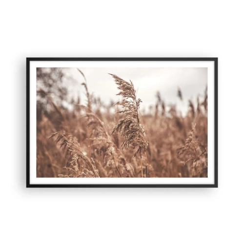 Poster in een zwarte lijst - Het is al herfst in de velden - 91x61 cm
