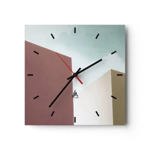 Wandklok - Klok - De geometrie van een zonnige zomer - 30x30 cm