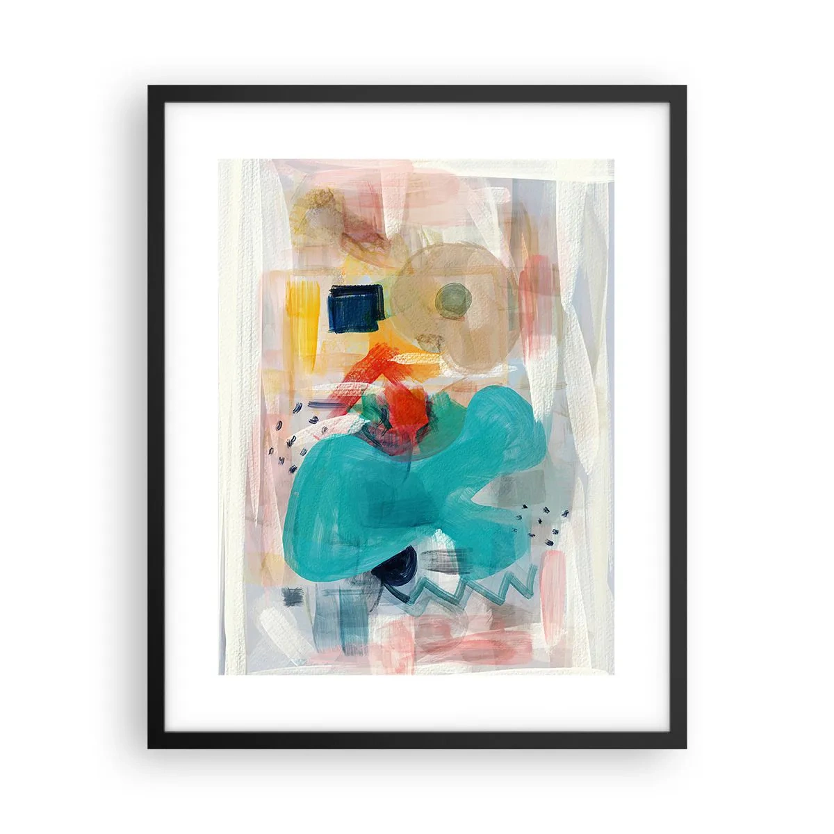 Poster in een zwarte lijst - Kleurrijk spel - 40x50 cm