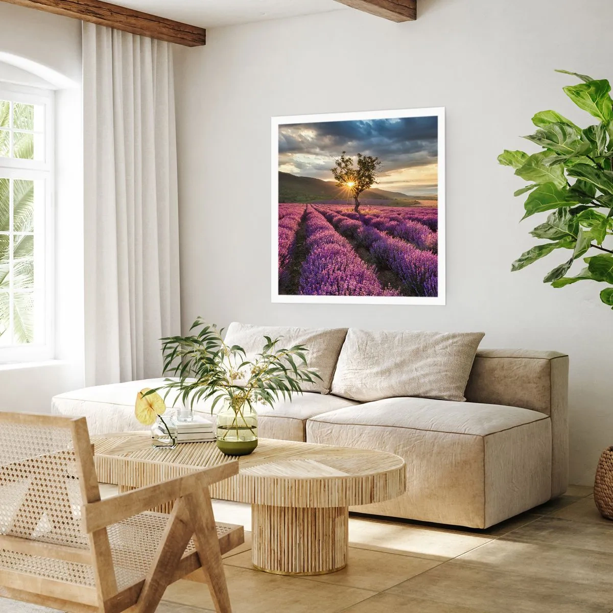 Poster - Lila gekleurd aroma - 40x40 cm