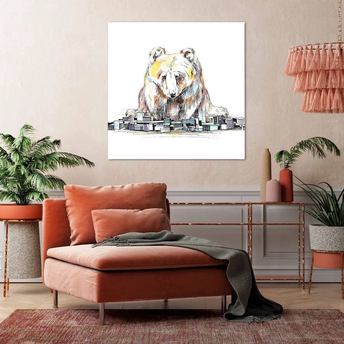 Schilderen op canvas - Hoe kun je zo leven? - 40x40 cm