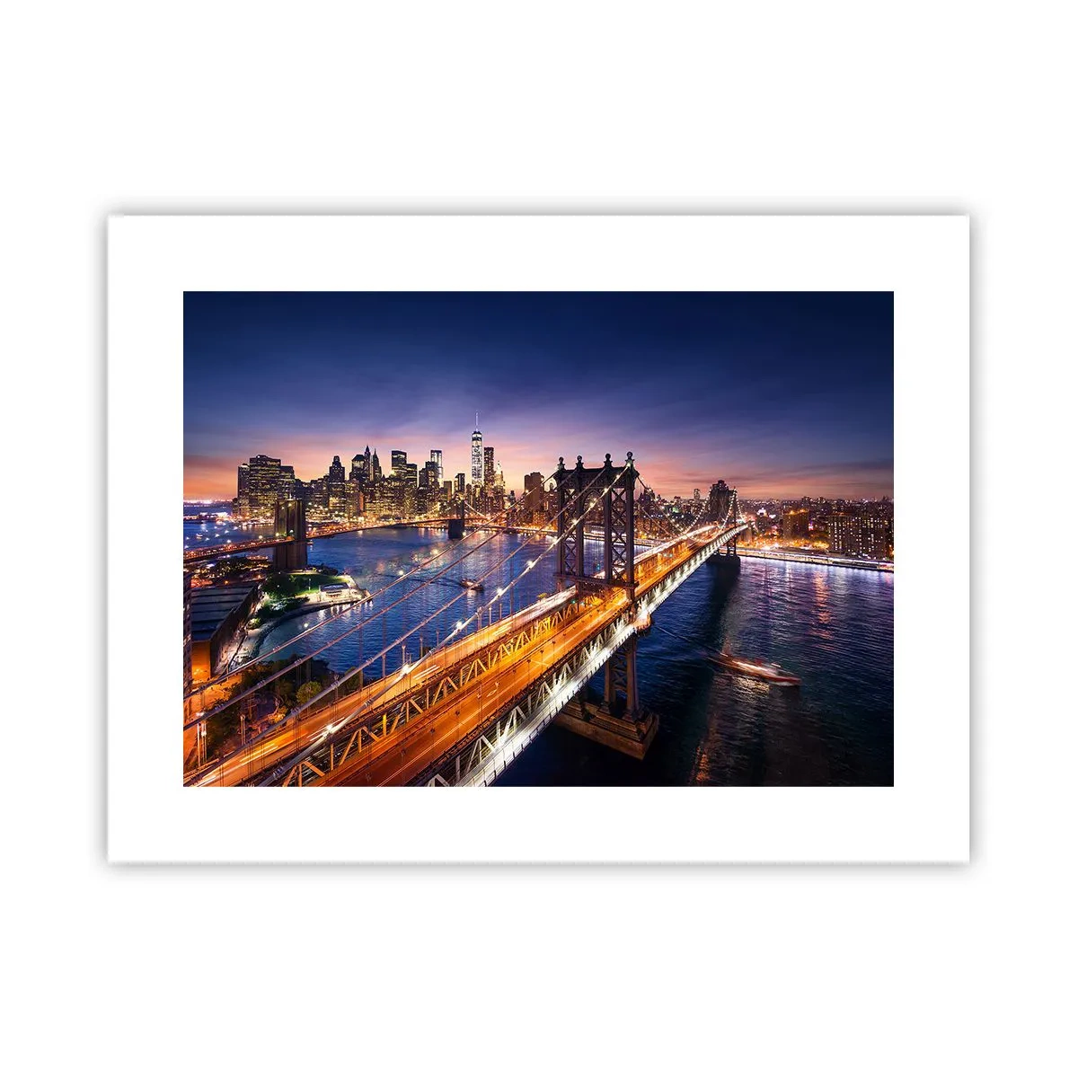 Poster - Een stralende brug naar het hart van de stad - 40x30 cm