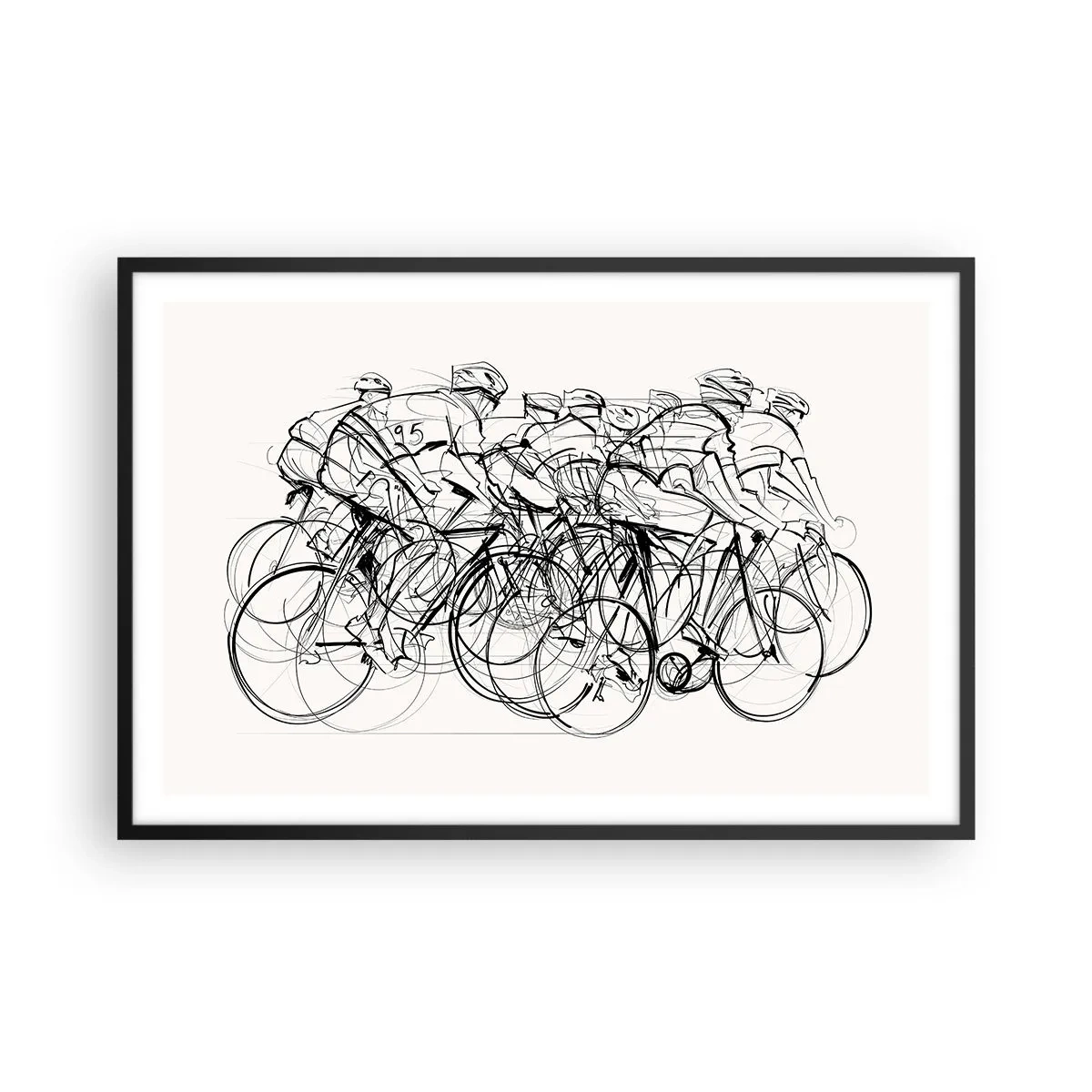 Poster in een zwarte lijst - Samen als team - 91x61 cm