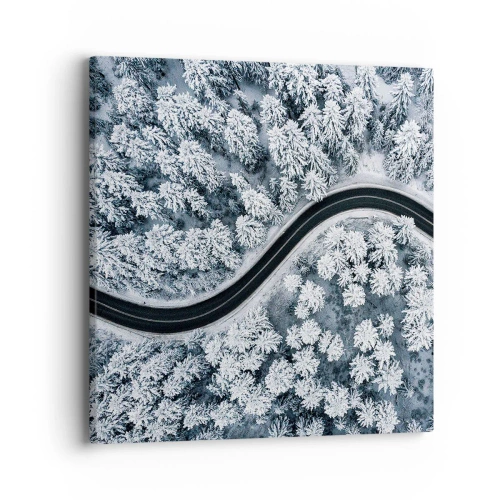 Schilderen op canvas - Door het winterbos - 40x40 cm