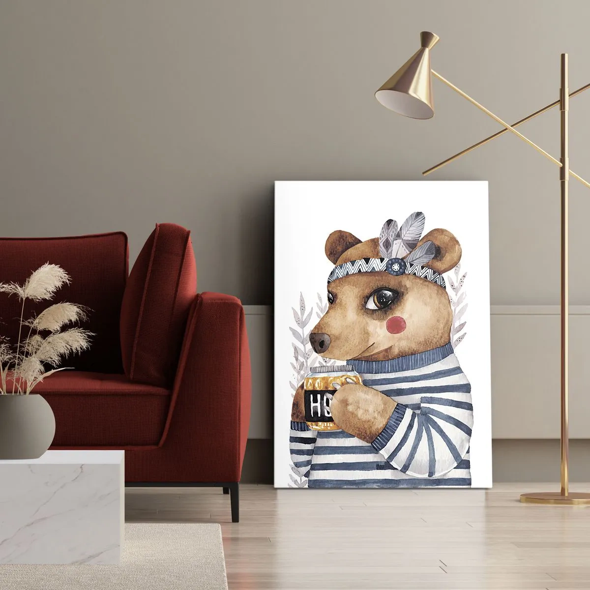 Schilderen op canvas - Zoete beer - 50x70 cm