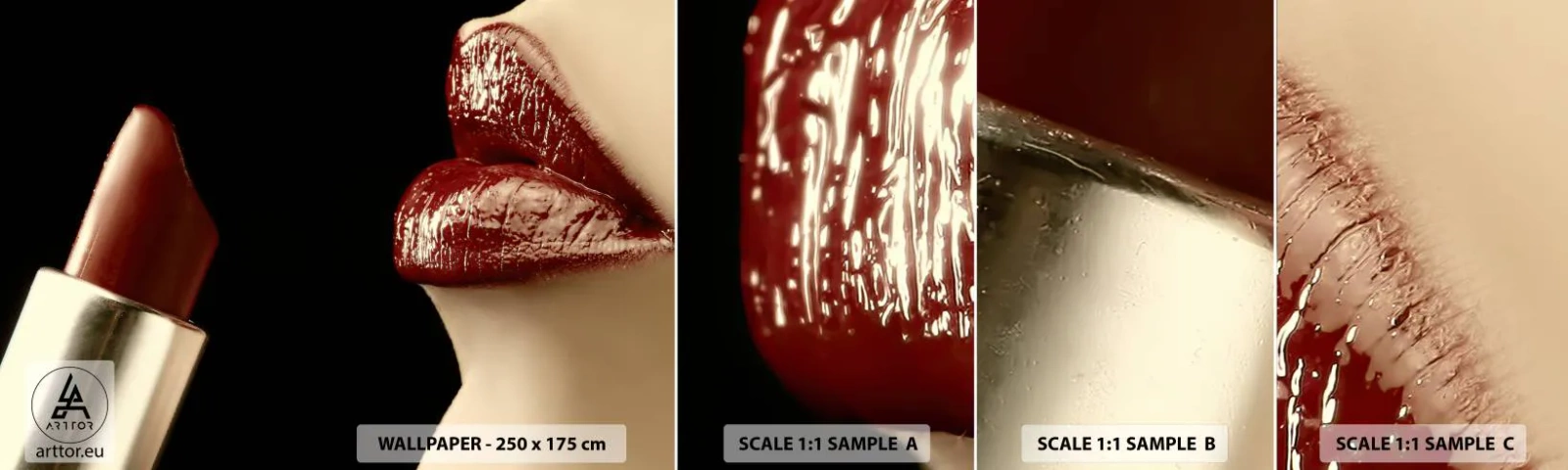 Fotobehang Staaltje Standard Eco - Sensualiteit en schittering van karmijn - Mensen, Vrouw, Bedenken - 100x30 cm