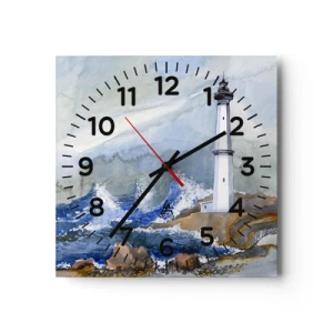 Wandklok - Klok - Tegen de duisternis en de storm - 30x30 cm