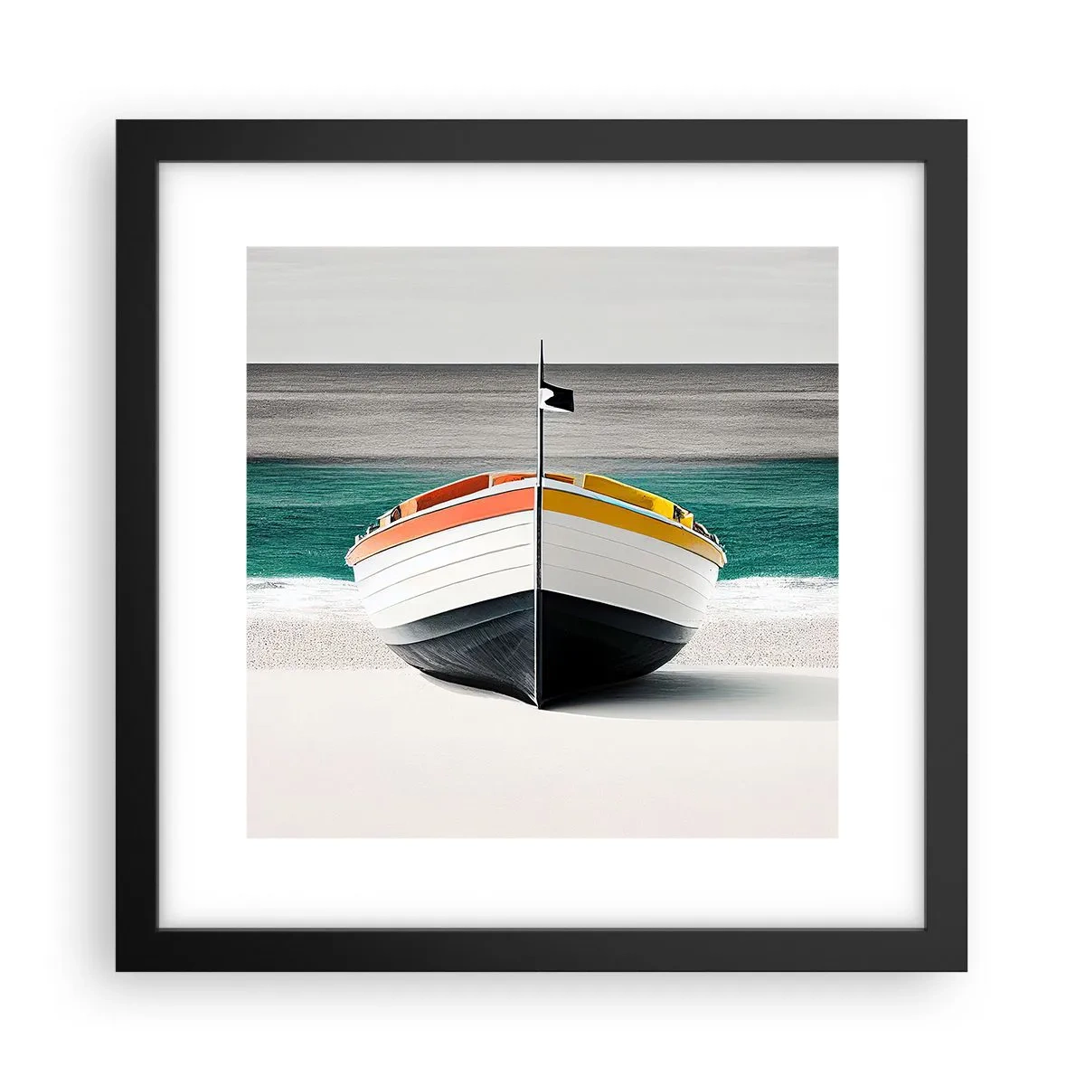 Poster in een zwarte lijst - Op zijn plaats - 30x30 cm