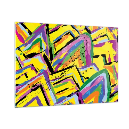 Schilderen op glas - Tot ze schreeuwt van vreugde - 100x70 cm