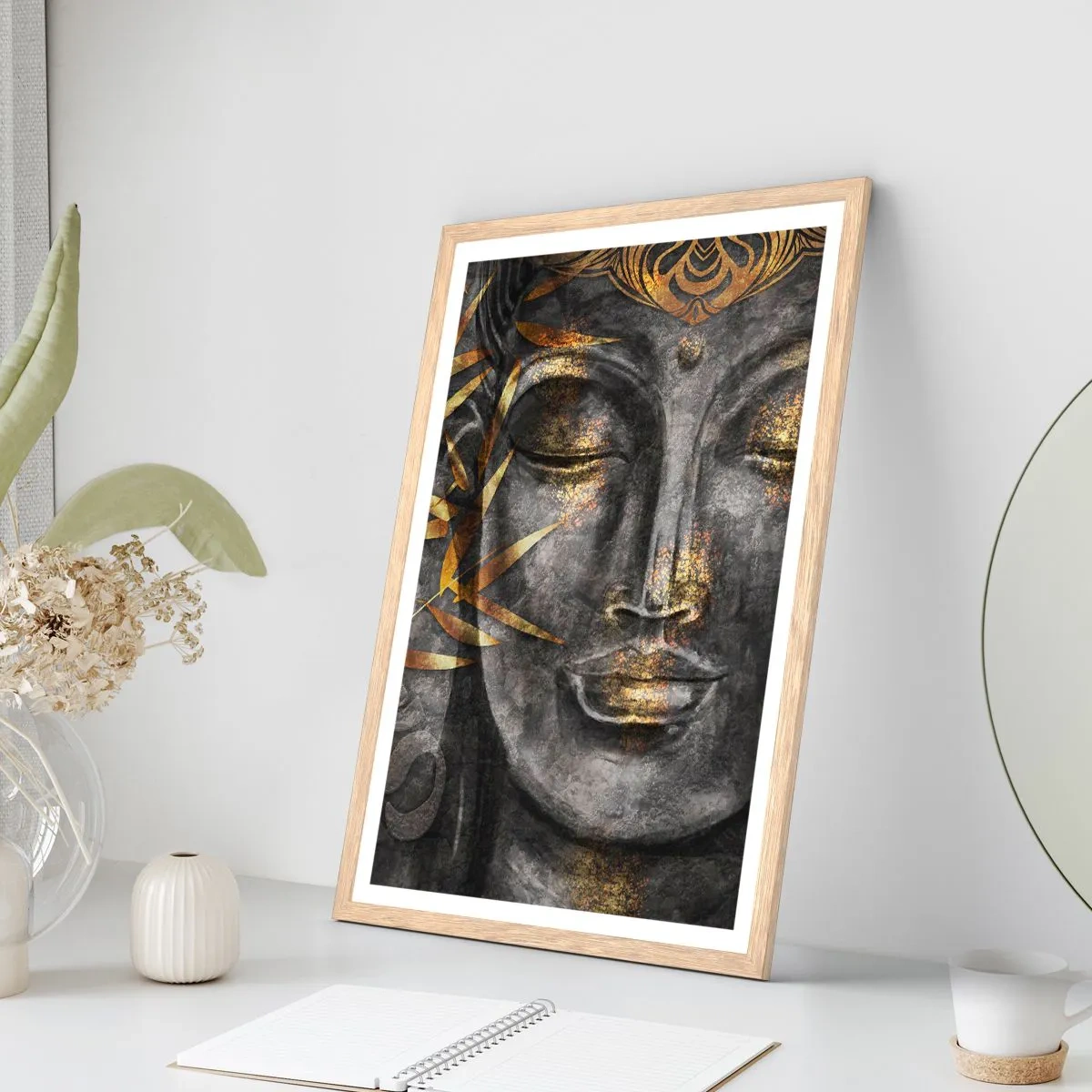 Een poster in een licht eiken lijst - Voel de rust - 30x40 cm