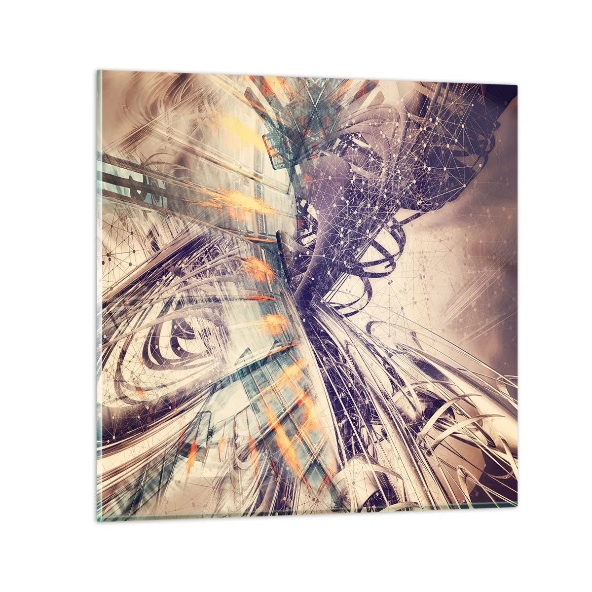 Schilderen op glas - In grote haast - 70x70 cm