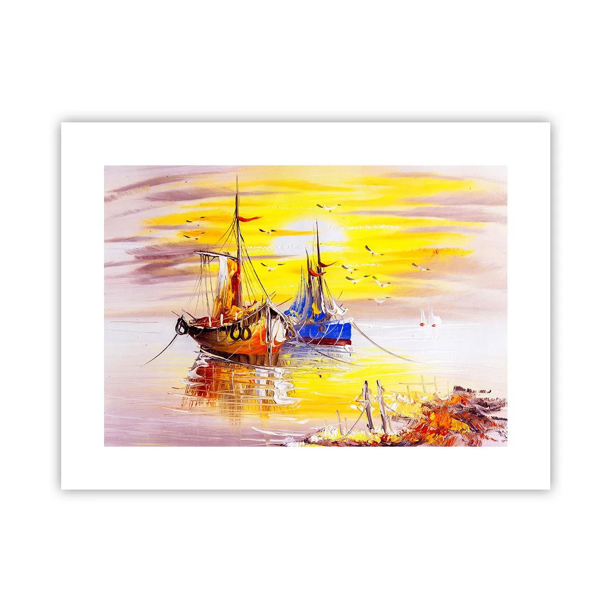 Poster - Een welverdiende rust in de haven - 40x30 cm