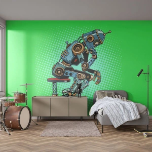 Zelfklevend Fotobehang Deluxe Sticker - Boven de essentie van het zijn - Abstractie, Intelligente robot, Voor kinderen - 450x315 cm