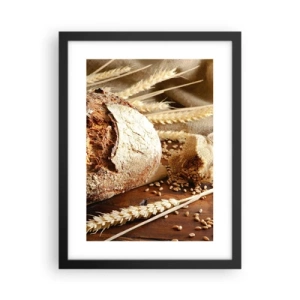 Poster in een zwarte lijst - Smakelijk, geurig, knapperig - 30x40 cm