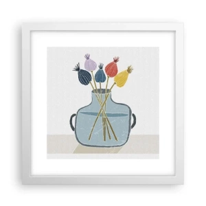 Poster in een witte lijst - Alsof hij met maanzaad heeft gezaaid - 30x30 cm