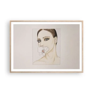 Een poster in een licht eiken lijst - Een symbool van elegantie en schoonheid - 100x70 cm