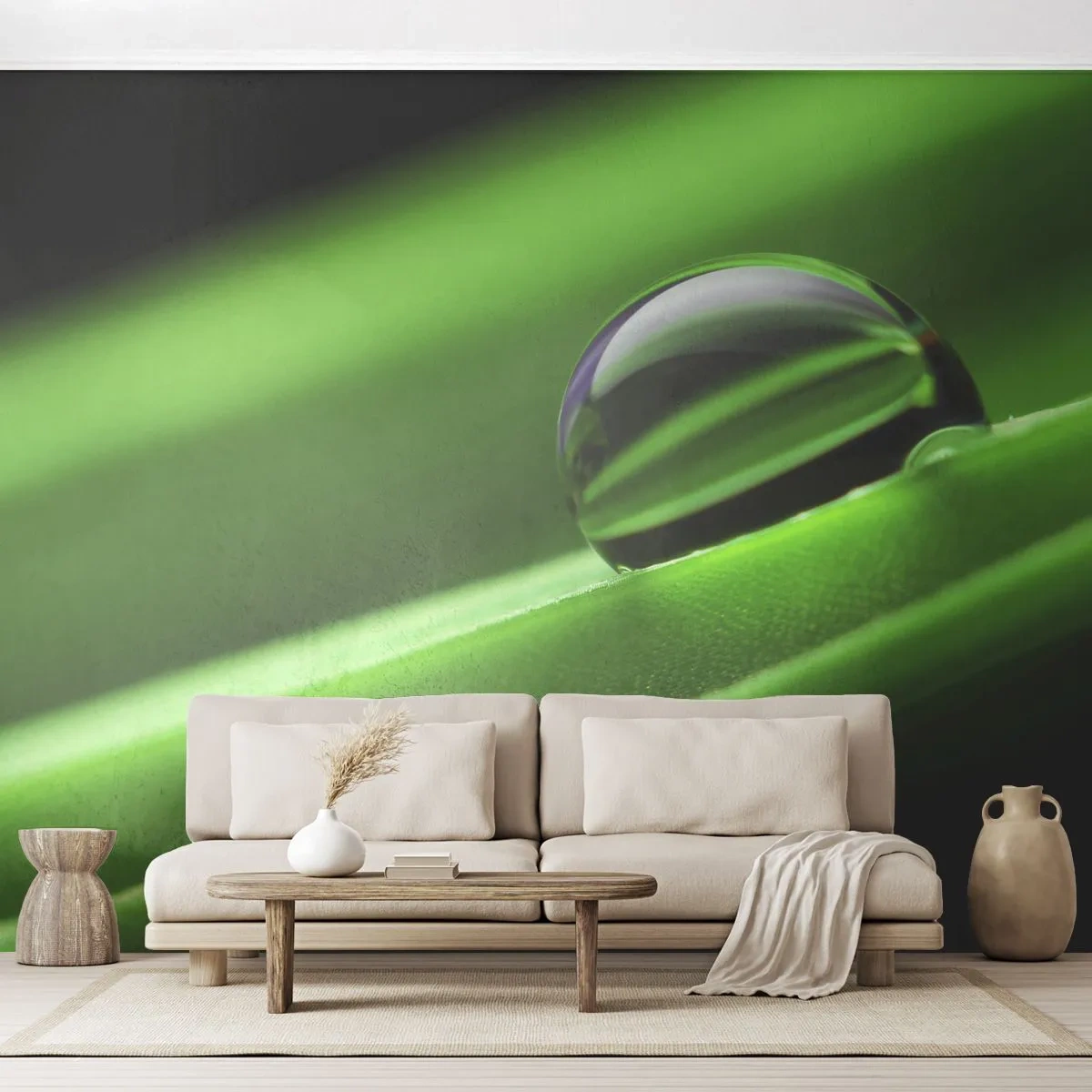 Fotobehang Premium Sand - Leven van dichtbij - Abstractie, Grafisch, Een druppel water - 400x280 cm