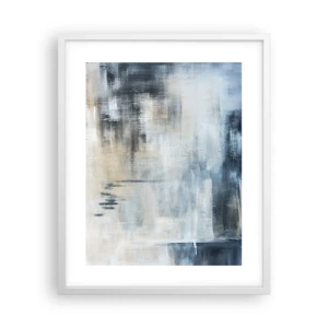 Poster in een witte lijst - Achter het blauwe gordijn - 40x50 cm