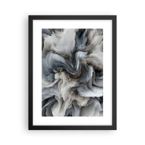 Poster in een zwarte lijst - Steen en bloem - 30x40 cm