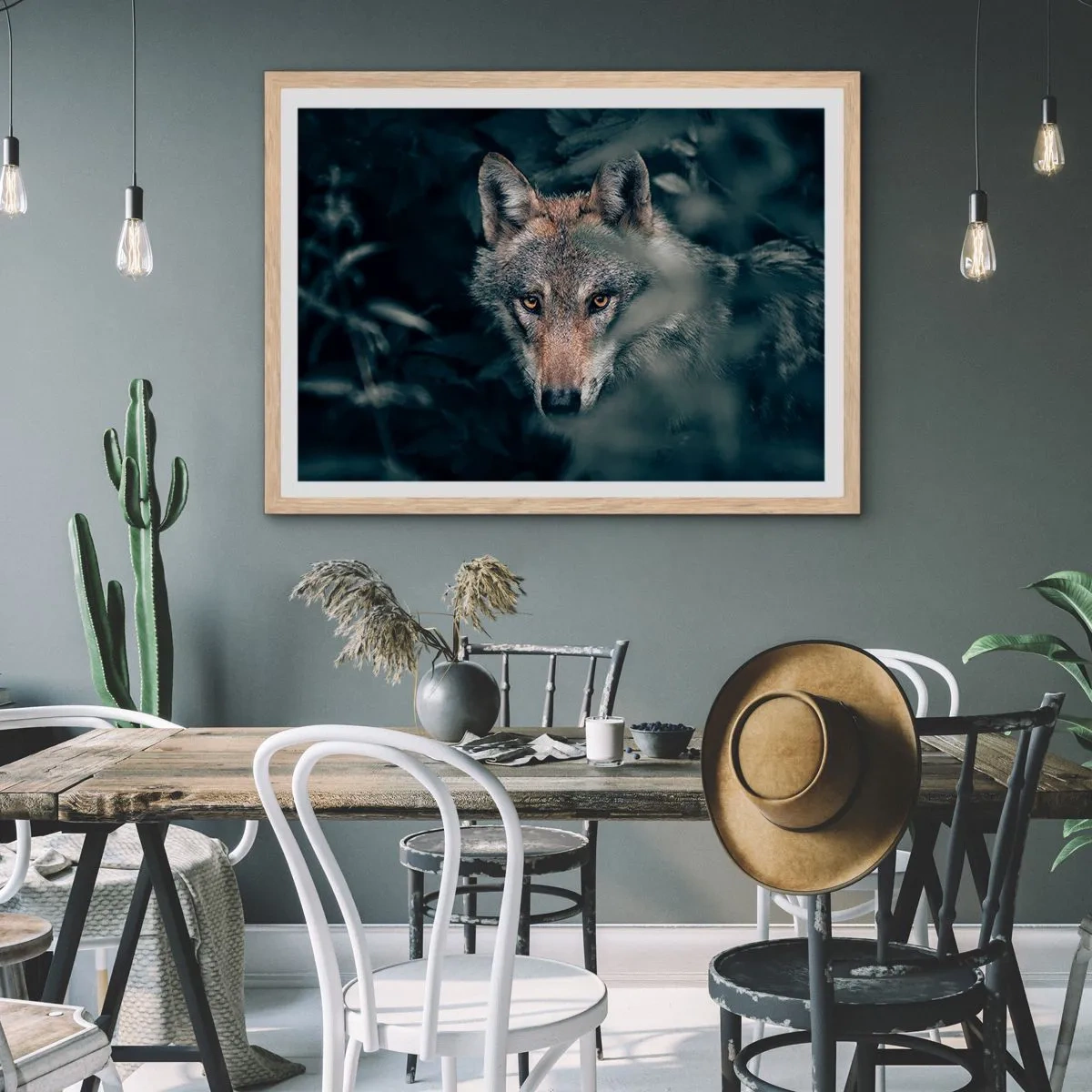 Een poster in een licht eiken lijst - Jager - 70x50 cm