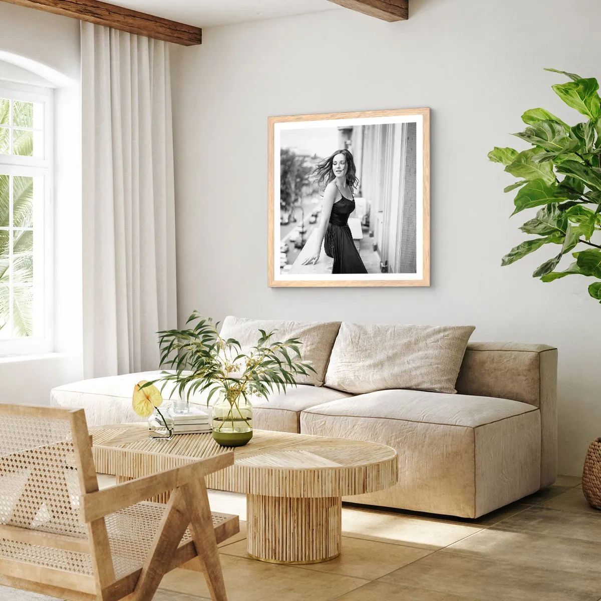 Een poster in een licht eiken lijst - Zeker een Parijzenaar - 60x60 cm