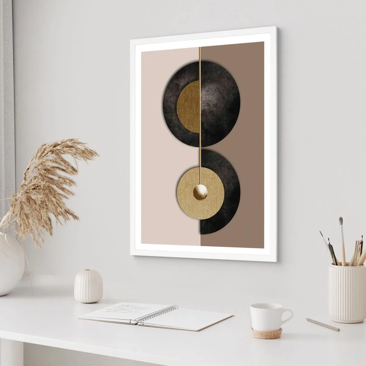 Poster in een witte lijst - Variaties rond de cirkel - 40x50 cm