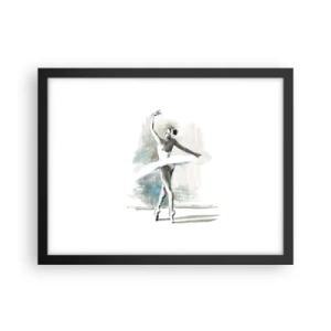 Poster in een zwarte lijst - Betoverd in een zwaan - 40x30 cm